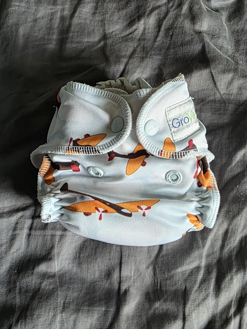 Lot of 8 Cloth Diapers – GroVia & Kissaluvs Newborn Aio Diapers + Fun Prints